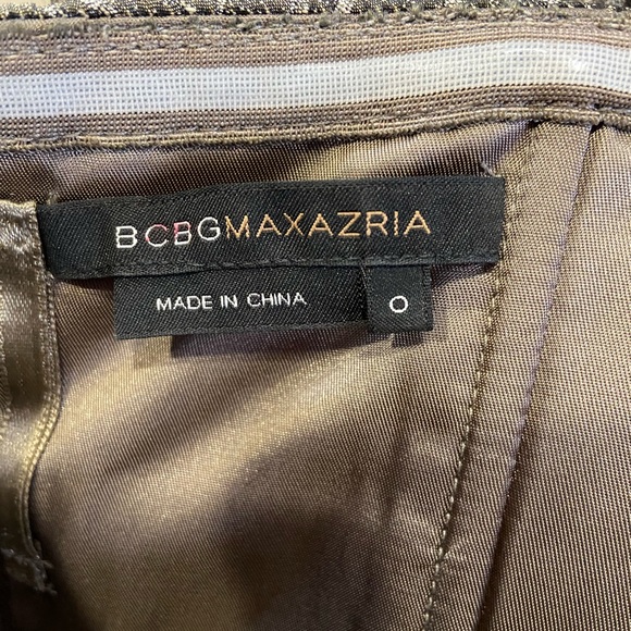 BCBG MaxAzria Strapless Gold/Pewter A line Cocktail Dress Sz 0 - Picture 2 of 11